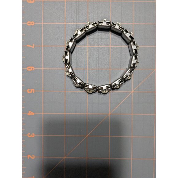 Crystal Rhinestone Dark Metal Bangle Bracelet Bling Costume - Picture 15 of 16